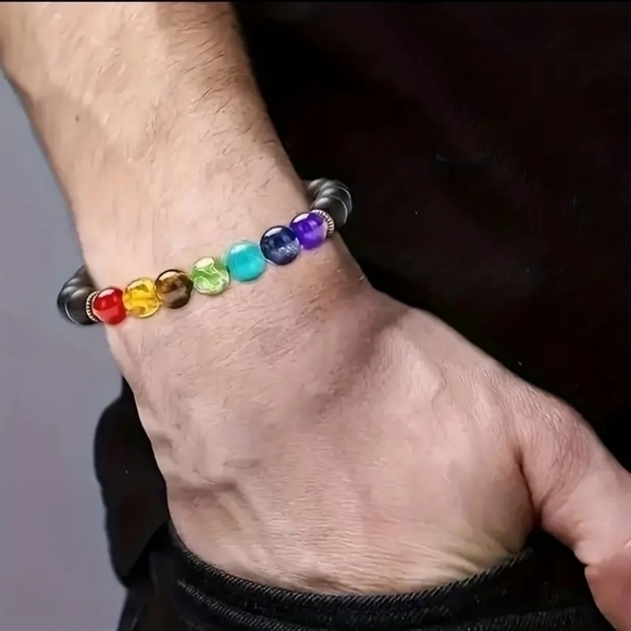 Seven Chakra Healing &‎ Balancing Oil Diffusing Natural Volcano Stone Br… - Picture 13 of 16